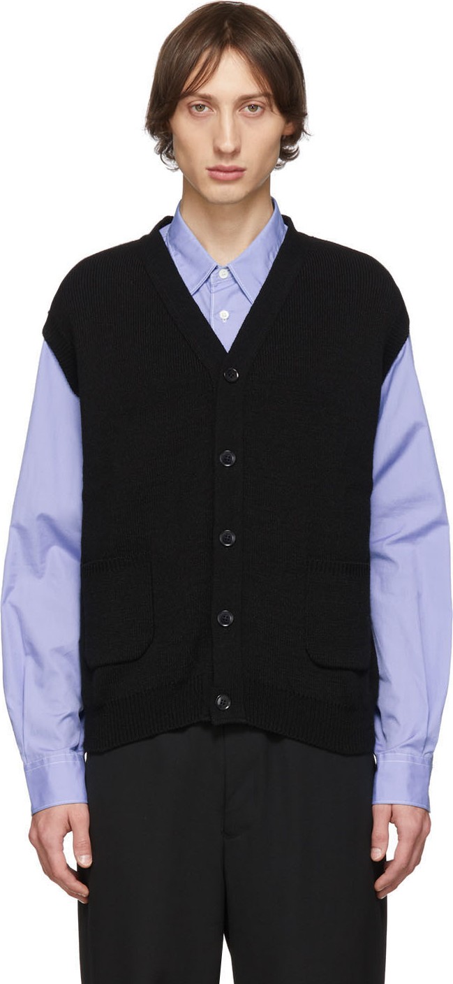 Comme des Garçons Homme Deux Black Lochovan Of Scotland Cardigan Vest