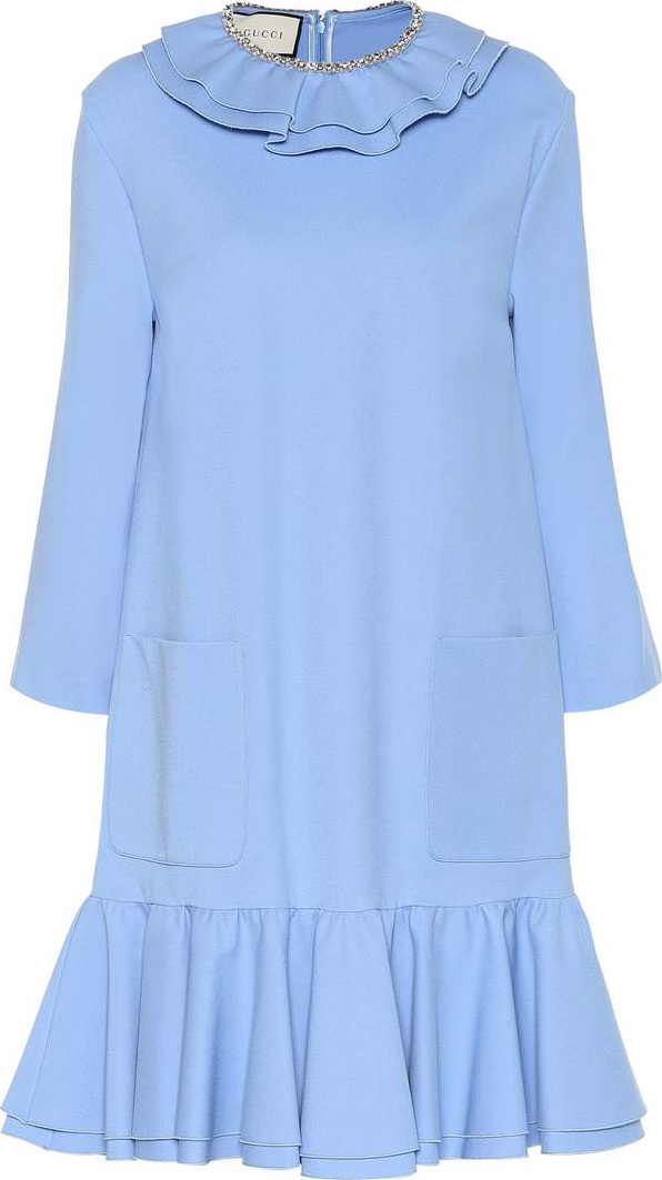 Gucci Frilled crêpe minidress