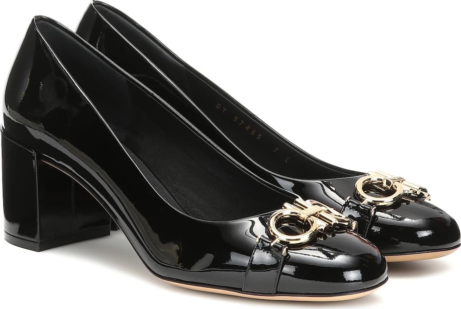 Salvatore Ferragamo Gancini 55 patent leather pumps