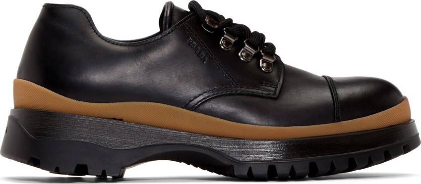 Prada Black Cap Toe Derbys