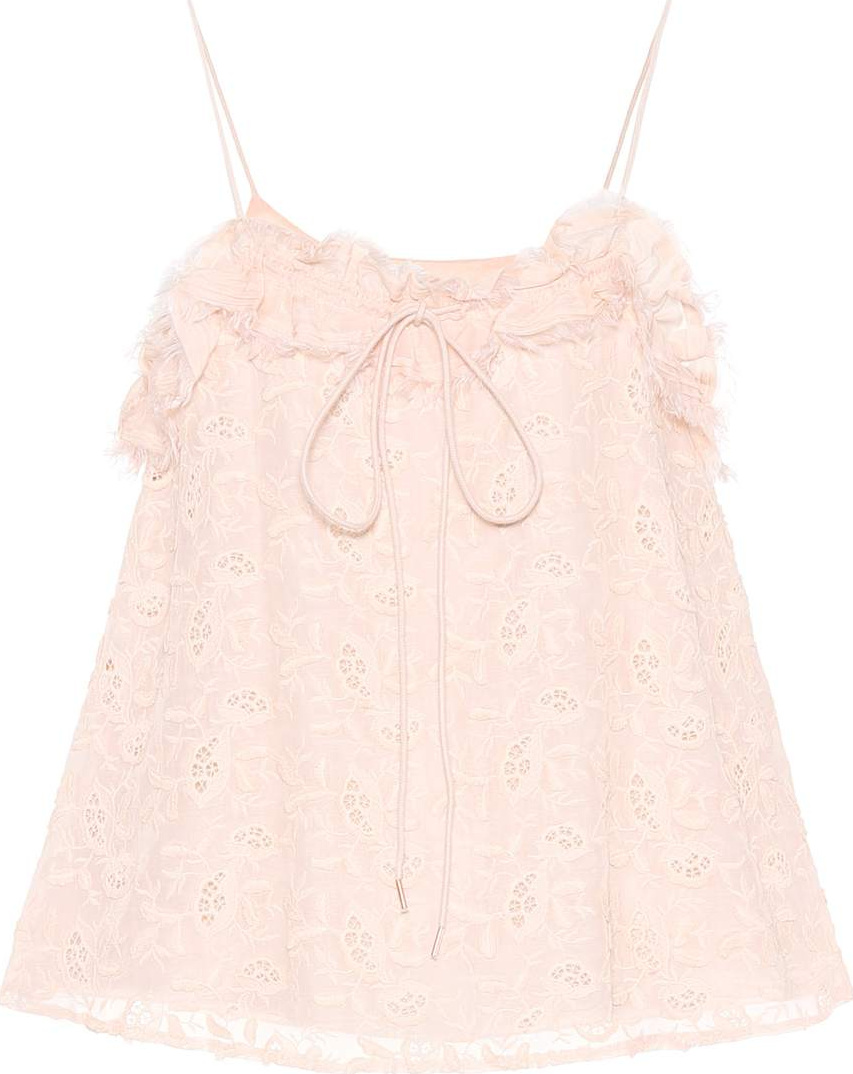 See By Chloé Embroidered cotton and silk top