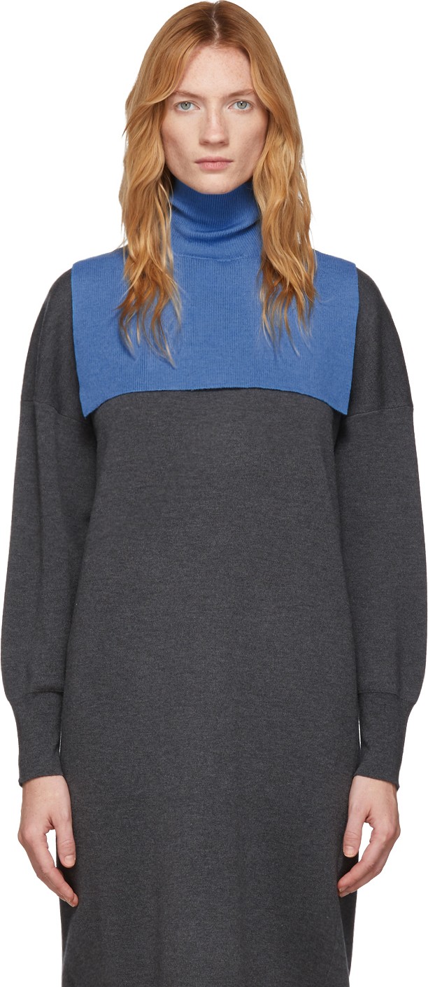 Enfold Blue Sleeveless Turtleneck