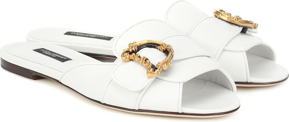 Dolce & Gabbana Bianca leather slides