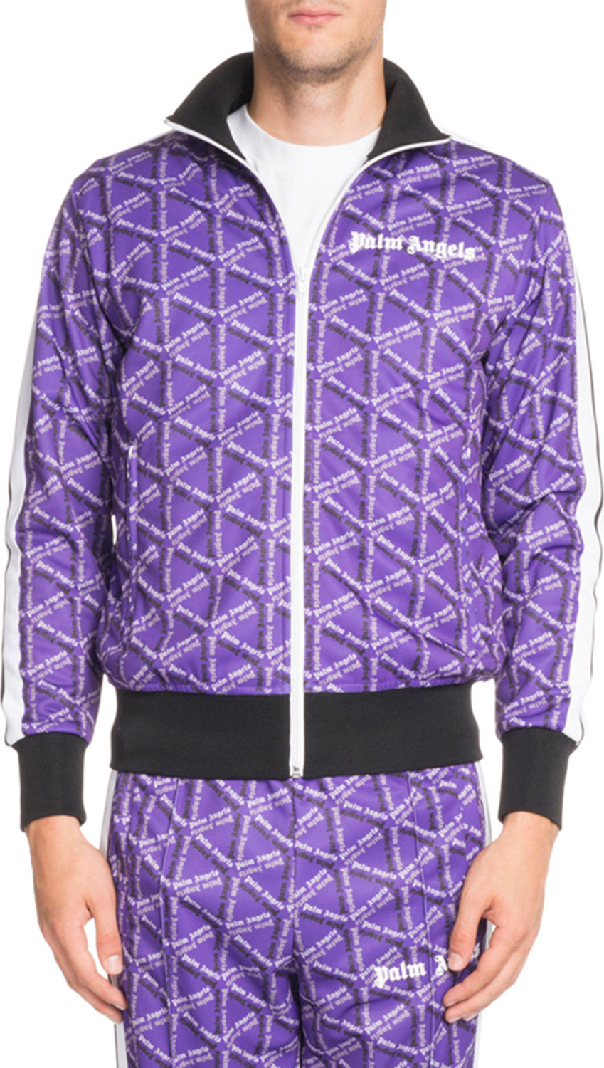 Palm Angels Storm Monogram Zip-Front Track Jacket