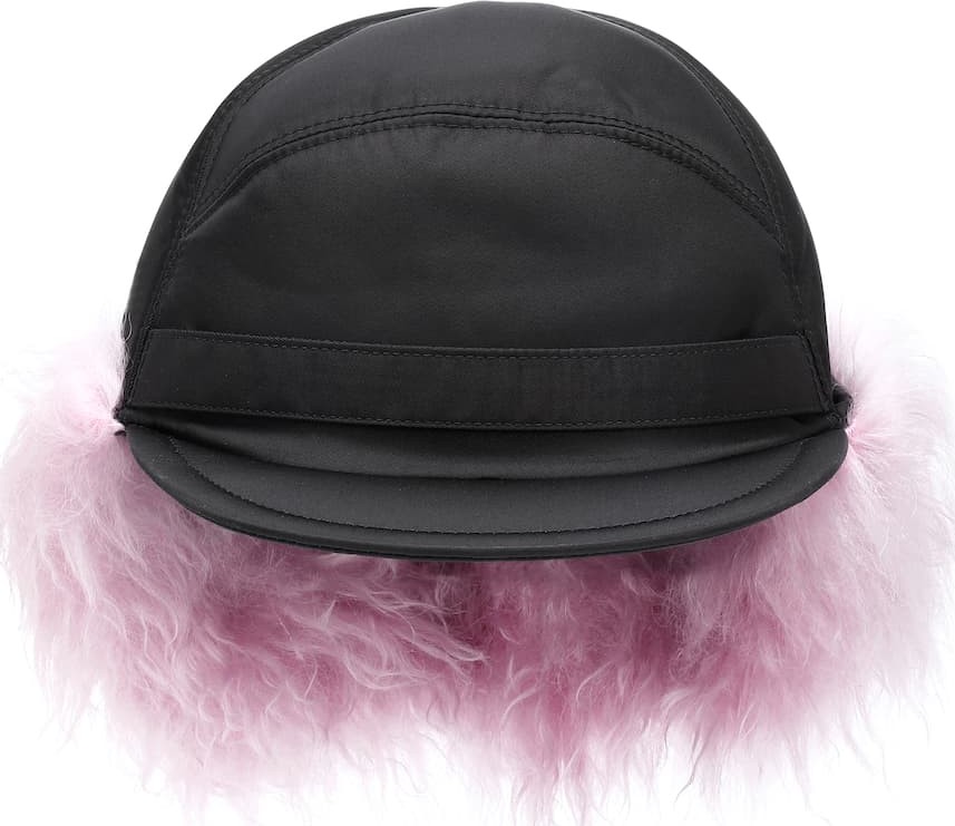 Prada Mohair-trimmed nylon cap