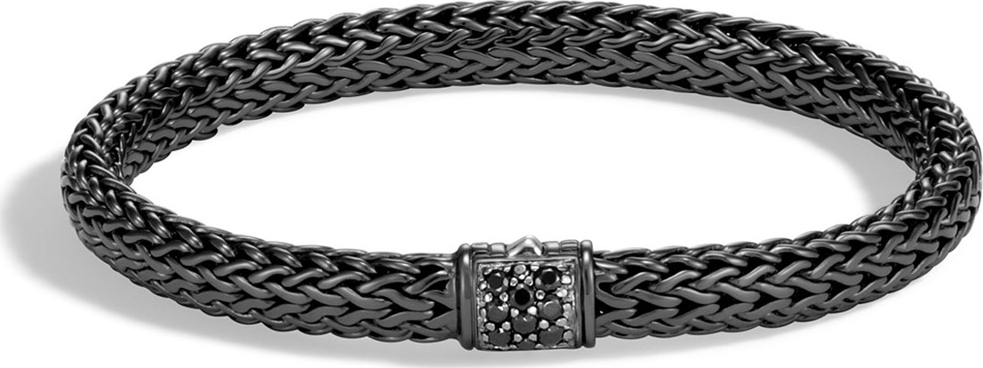 John Hardy Classic Chain Silver Lava Sapphire Pavé Bracelet