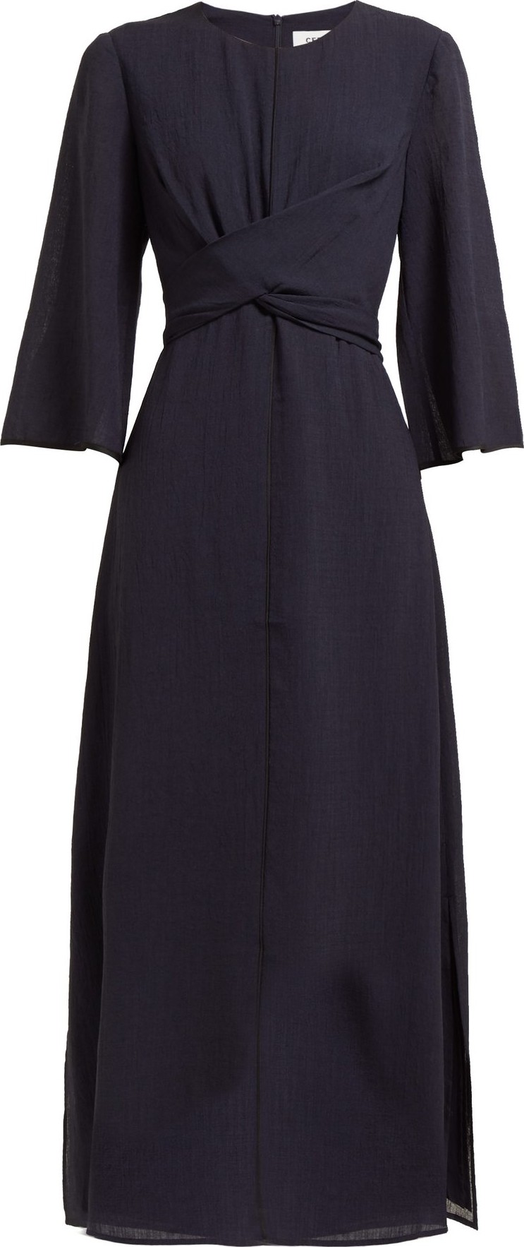 Cefinn Wrap-bodice voile midi dress