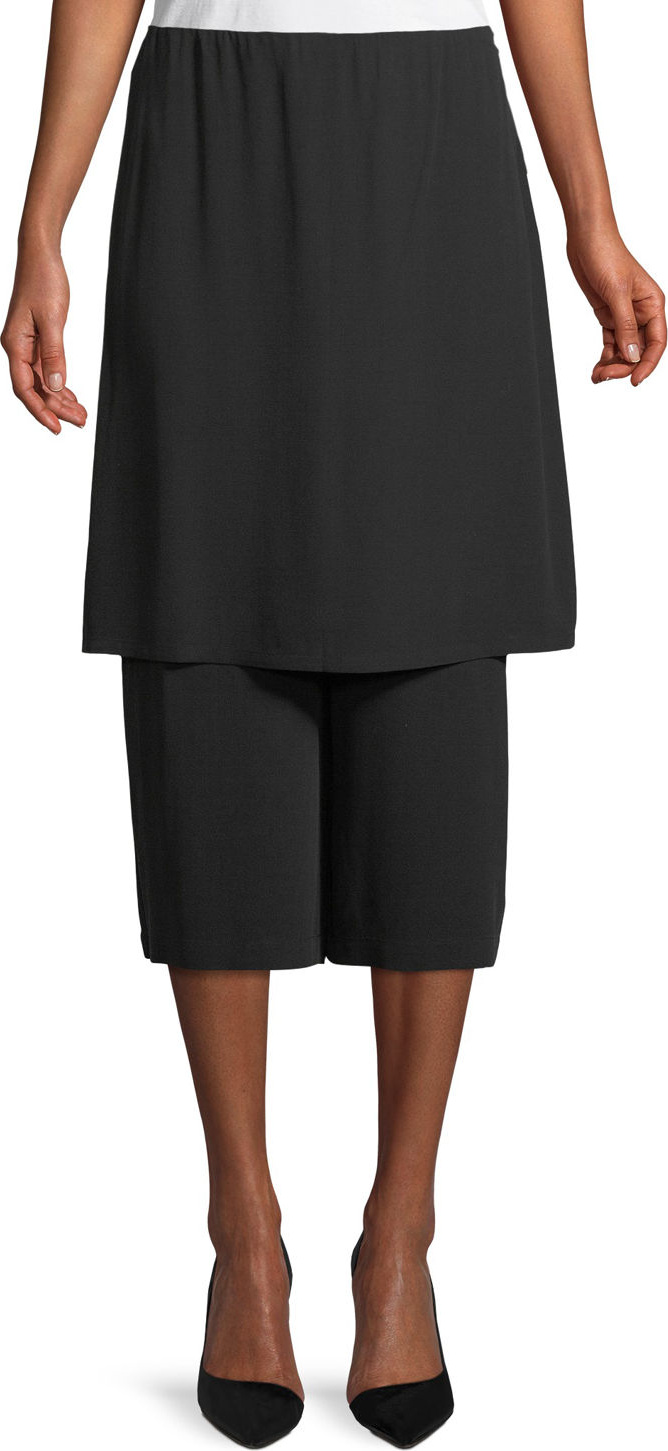 Eileen Fisher Silk Georgette Wide-Leg Skort