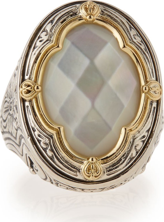Konstantino Silver & 18k Gold Mother-of-Pearl Oval Ring