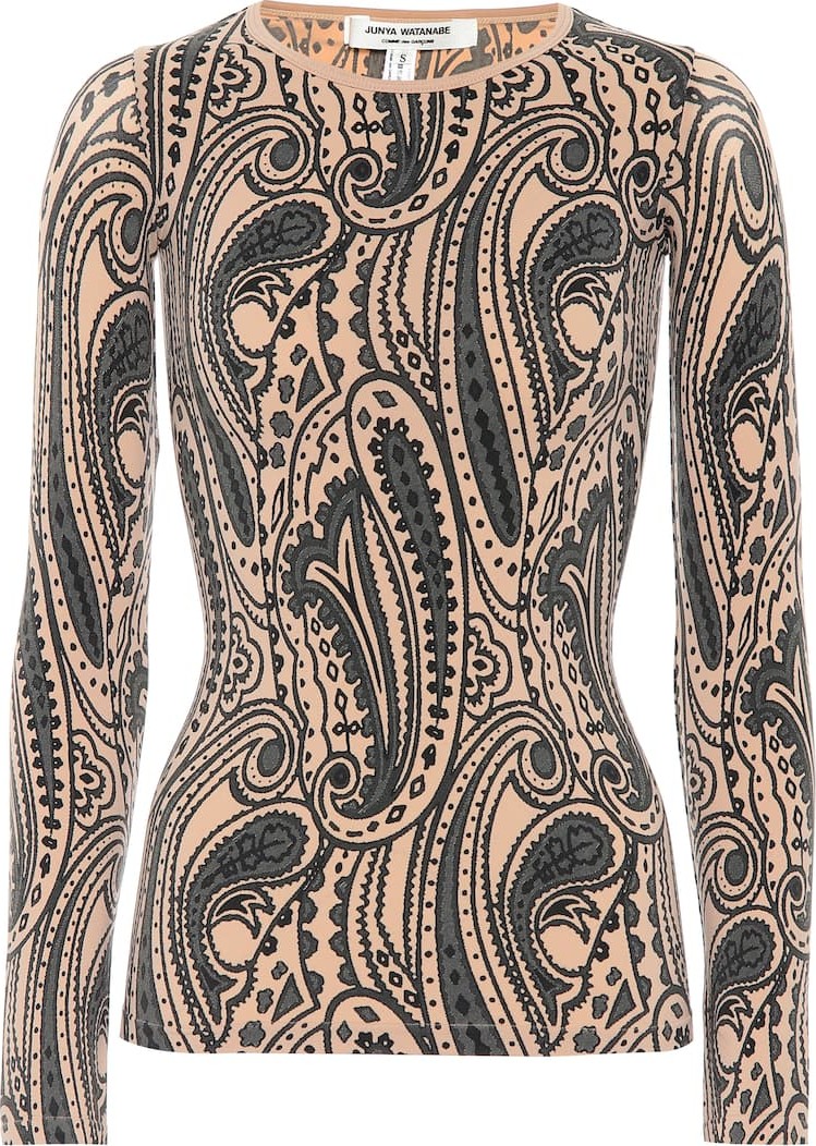 Junya Watanabe Paisley stretch jersey top