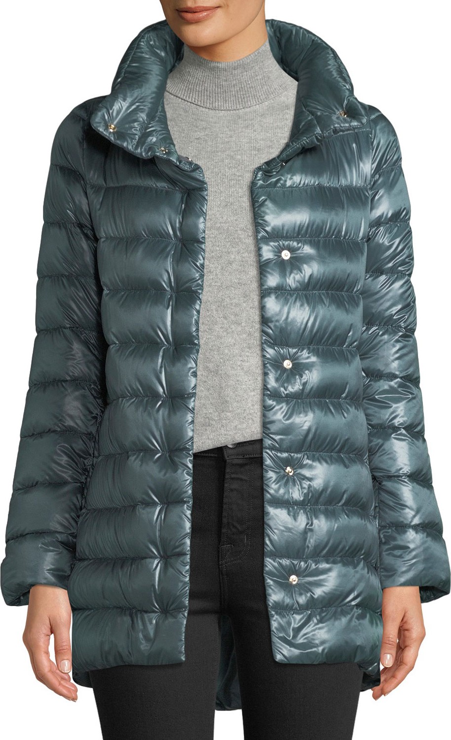 Herno Ribbed High-Low Down Puffer Jacket