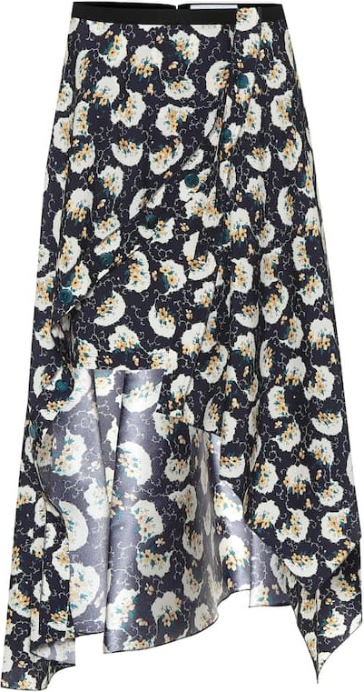 Chloe High-rise stretch-silk midi skirt