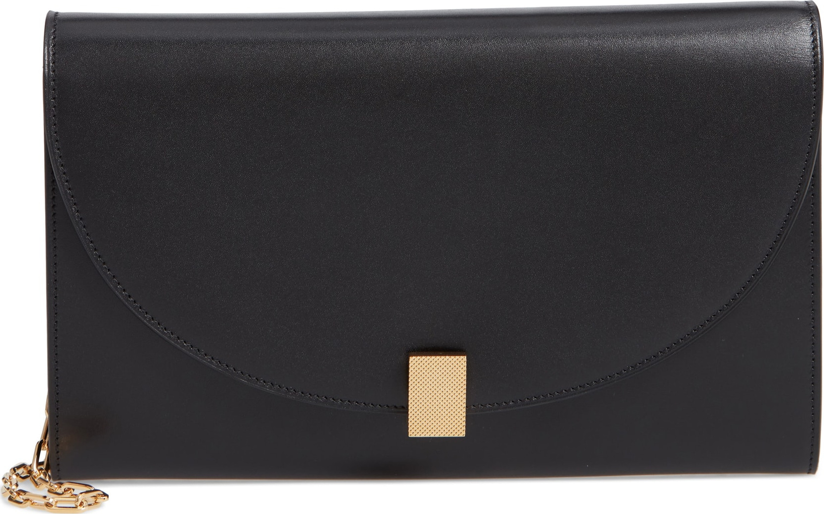 Victoria Beckham Half Moon Calfskin Leather Clutch