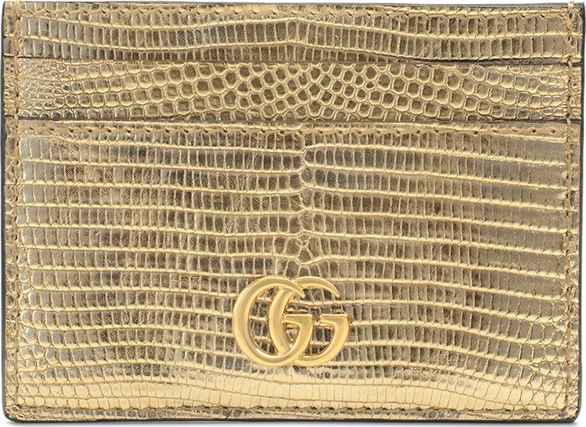 Gucci Petite Laminated Lizard Card Case