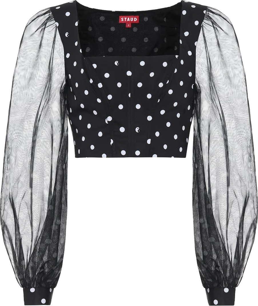 Staud Rose polka-dot cotton-blend top