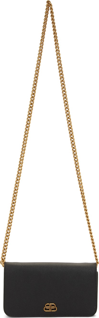 Balenciaga Black BB Phone On Chain Bag