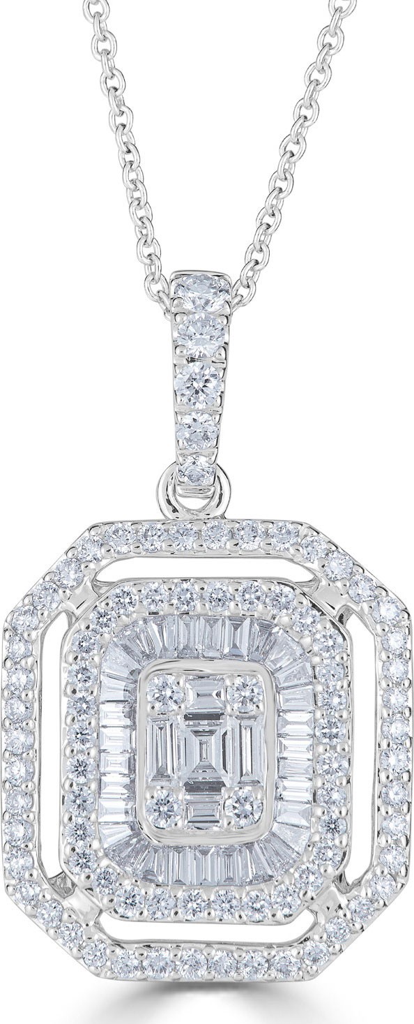 ZYDO 18k Mosaic Diamond Pendant Necklace, 1.06tcw