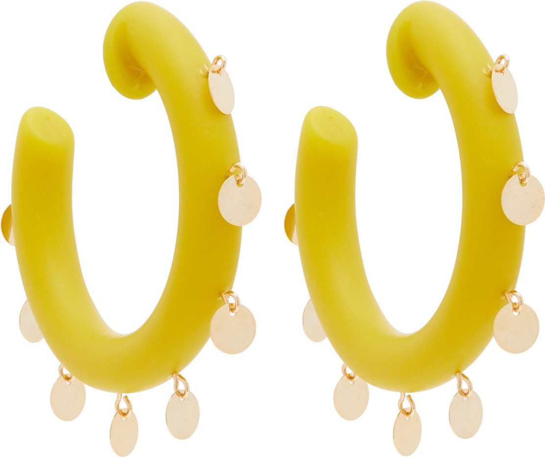 Vanda Jacintho Disc-embellished resin hoop earrings