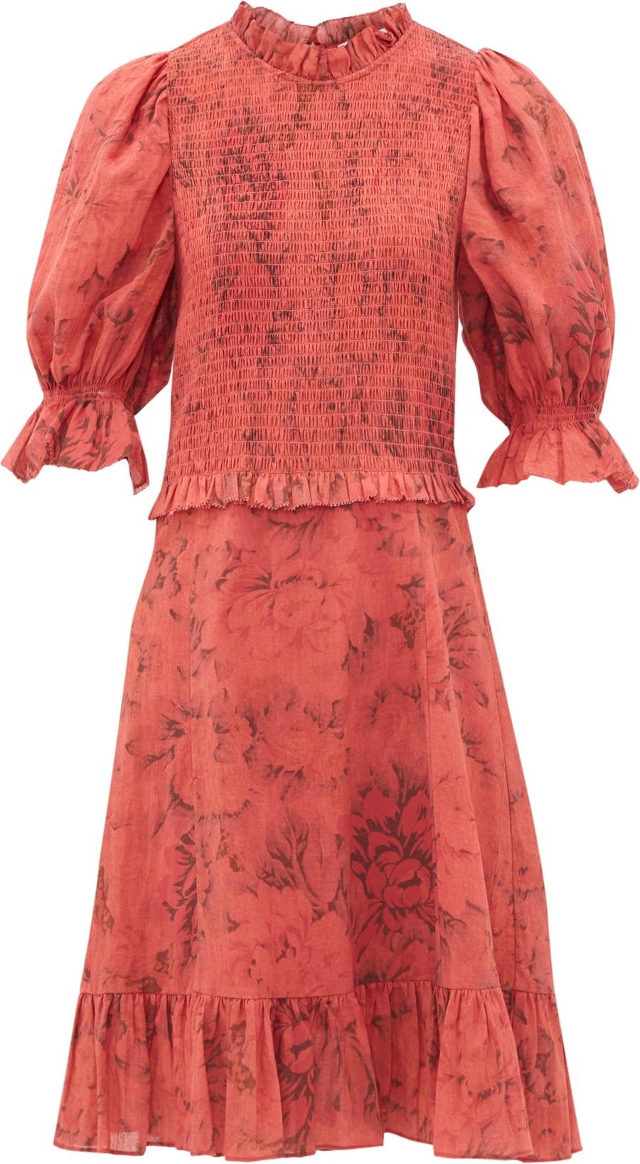 SEA Mimi smocked floral-print dress