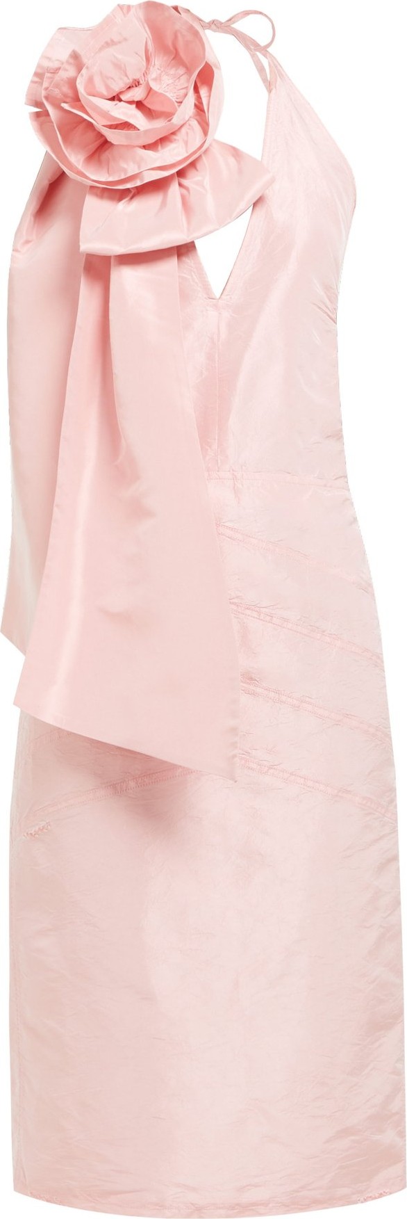 Miu Miu Rosette appliqué silk-taffeta dress