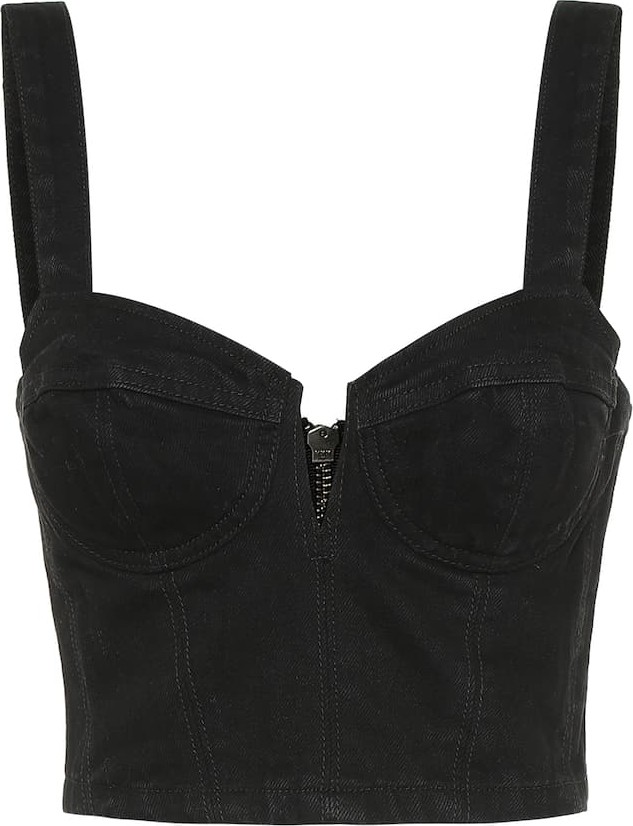 Grlfrnd Ariel denim crop top