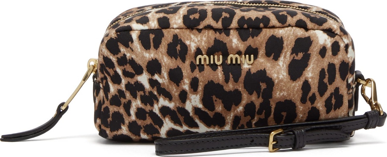 Miu Miu Leopard-print canvas pouch