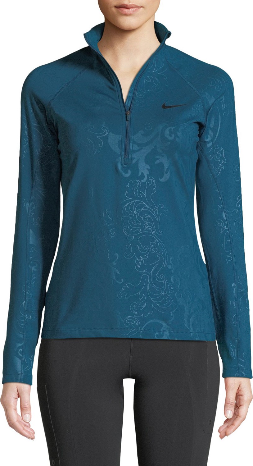 Nike Printed Quarter-Zip Raglan Pullover Top