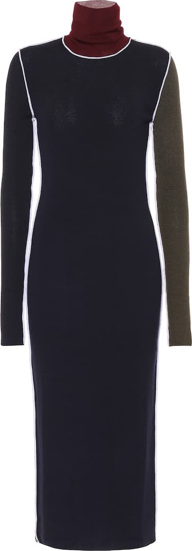 Maison Margiela Wool ribbed-knit midi dress