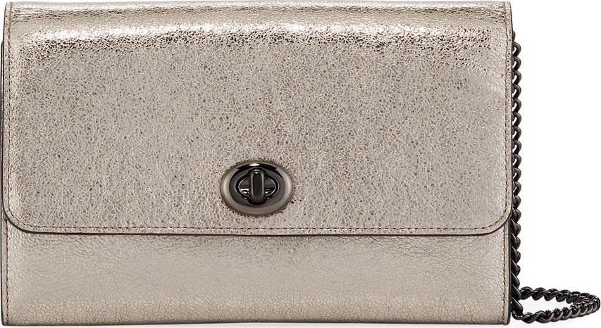 COACH 1941 Metallic Leather Turn-Lock Crossbody Bag