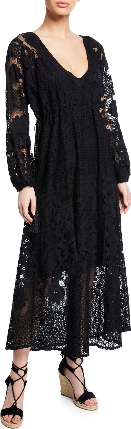 Melissa Odabash Melissa Lace Long-Sleeve Coverup Dress