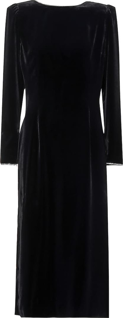 Gucci Embellished velvet midi dress