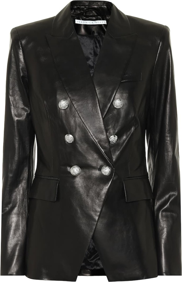 Veronica Beard Miller Dickey leather blazer