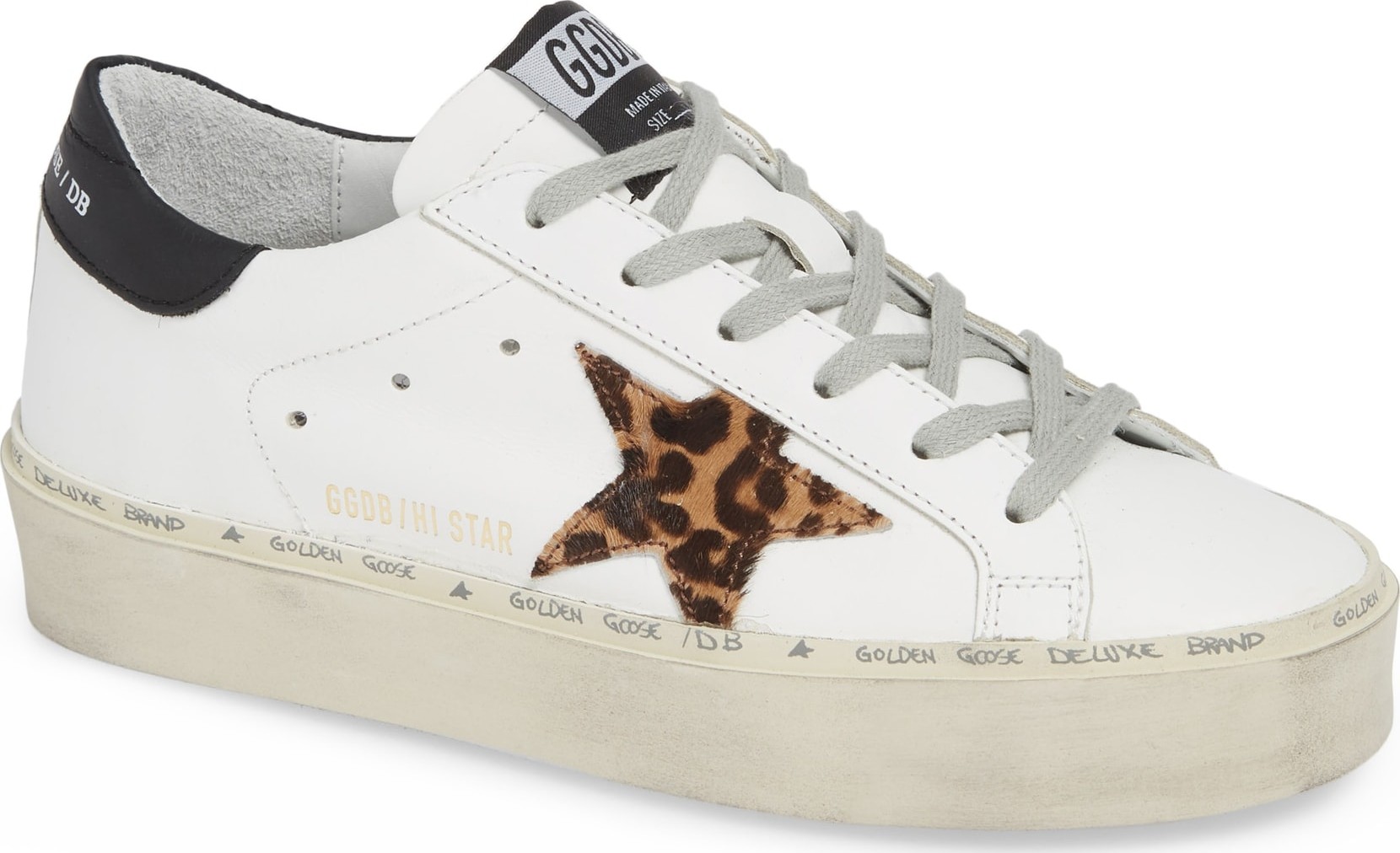 Golden Goose Deluxe Brand Hi Star Genuine Calf Hair Platform Sneaker