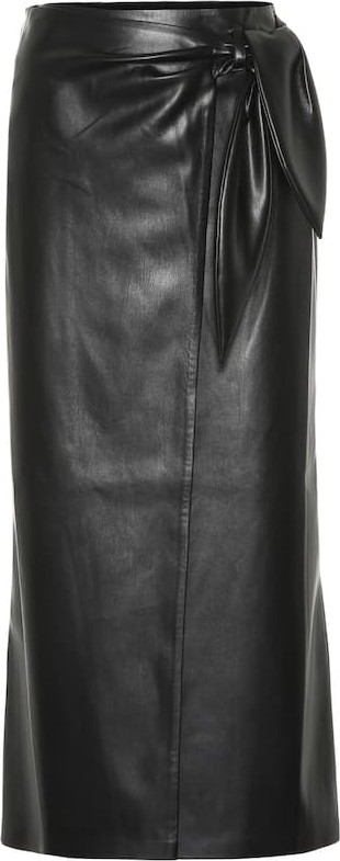 Nanushka Amas faux leather wrap skirt