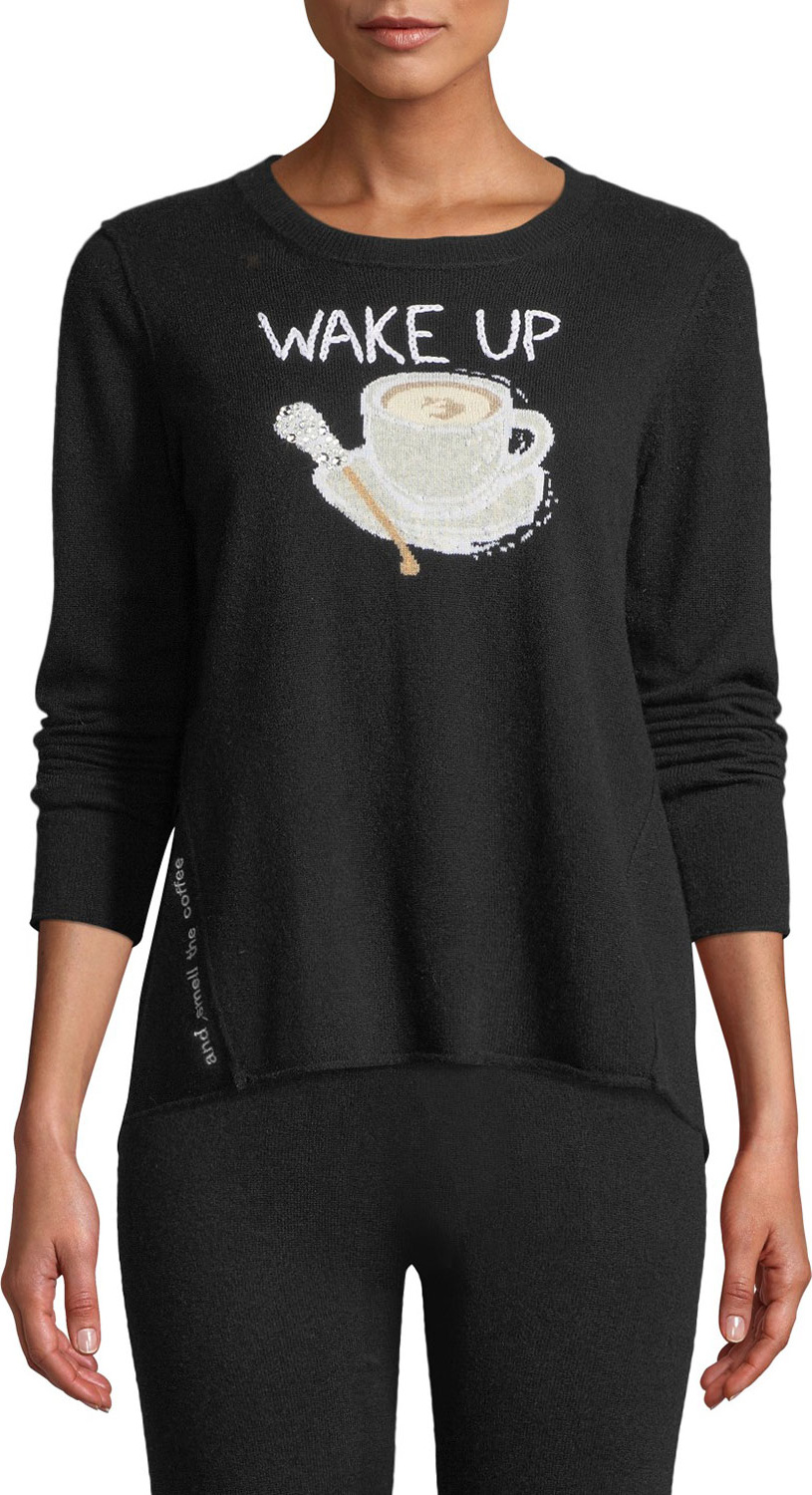 Lisa Todd Wake Up & Smell the Coffee Cashmere Sweater
