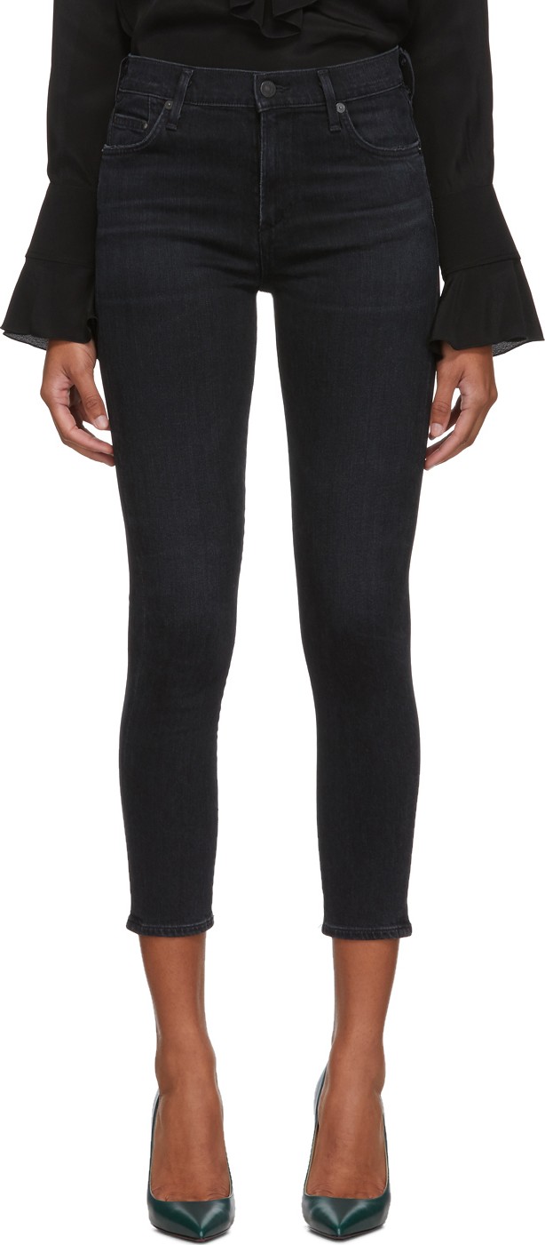 Citizens Of Humanity Black Rocket Crop Mid-Rise Skinny Jeans