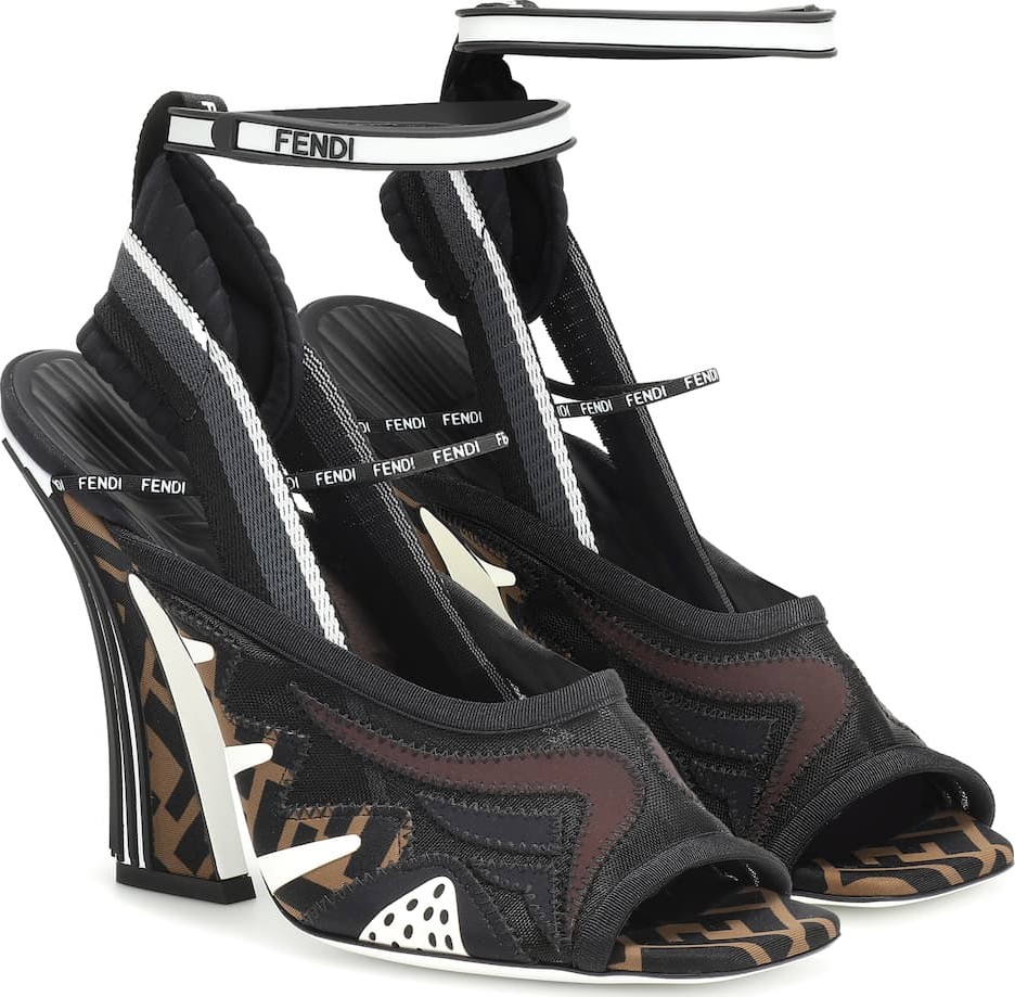Fendi FFreedom mesh and rubber sandals