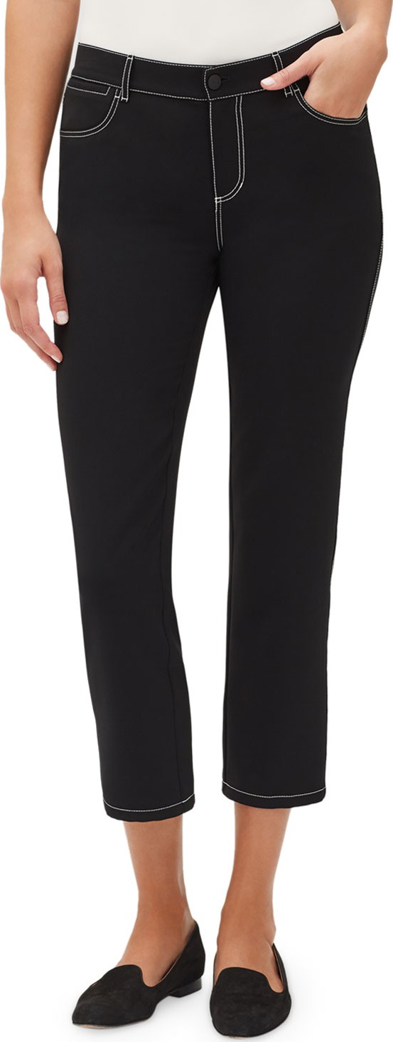Lafayette 148 New York Mercer Cropped Pant w/ Contrast Topstitching