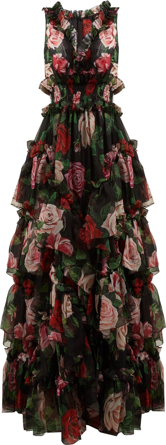 Dolce & Gabbana Floral-print silk-organza gown