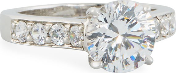 Fantasia by DeSerio Round Cubic Zirconia Solitaire Ring