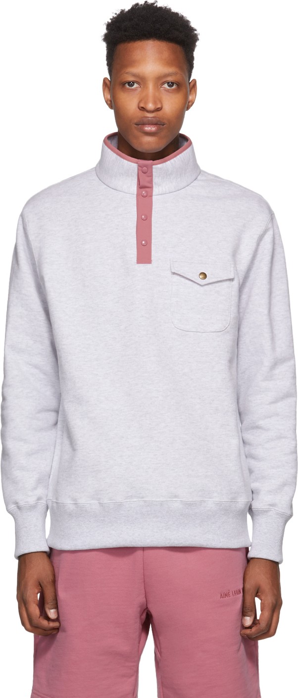 Aimé Leon Dore Grey Half-Button Sweatshirt