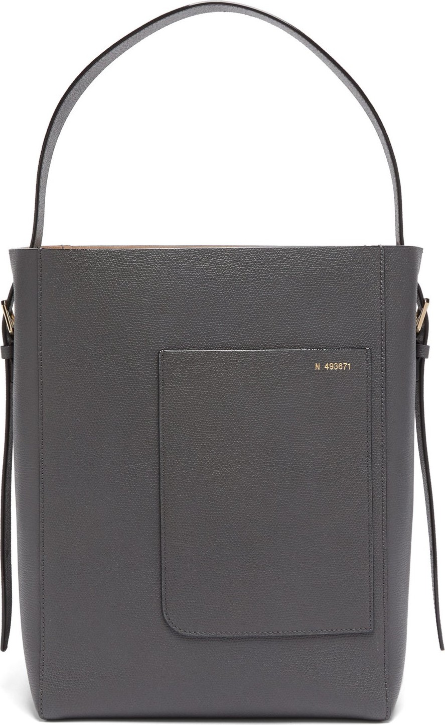 Valextra Small grained-leather tote bag