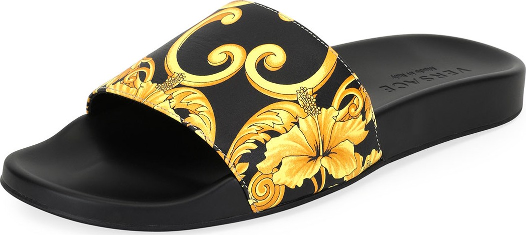 Versace Men's Graphic-Print Tribute Slide Sandal