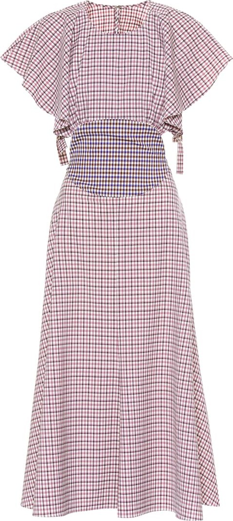Rosie Assoulin Venn Diagram checked wool dress