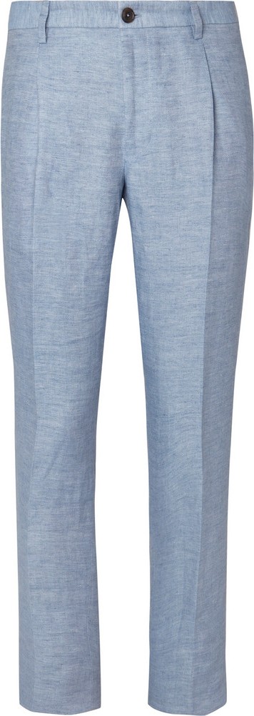 Tod's Slim-Fit Tapered Washed-Linen Trousers