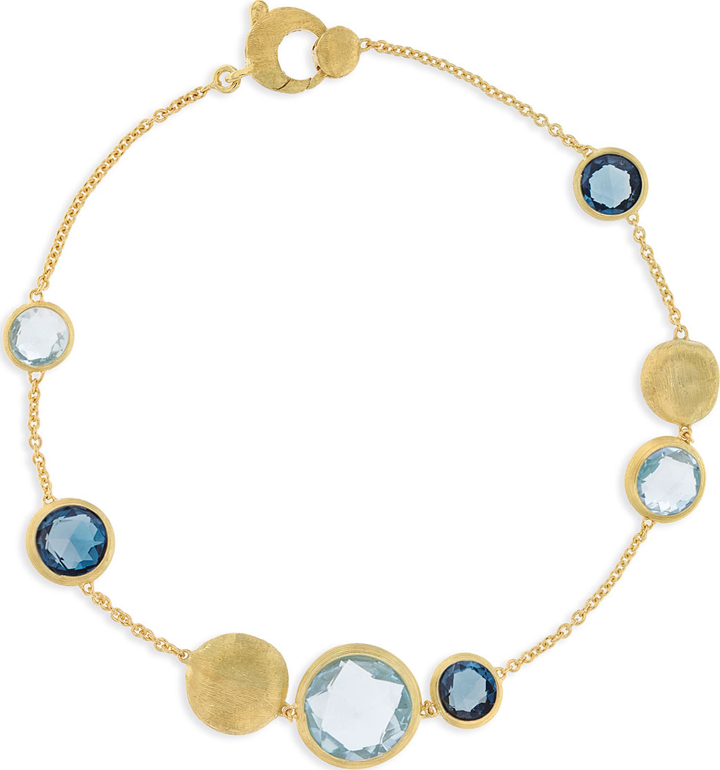Marco Bicego 18k Gold Jaipur Unico Blue Topaz Station Bracelet