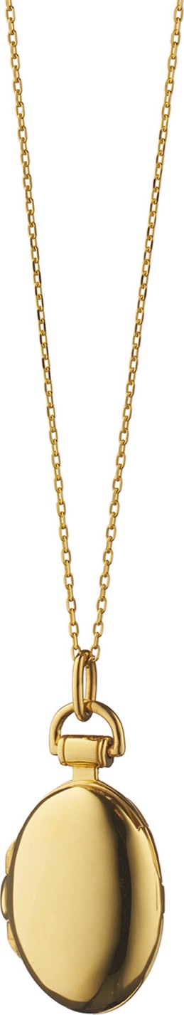 Monica Rich Kosann Anna 18k Gold Petite Locket Necklace, 17"L