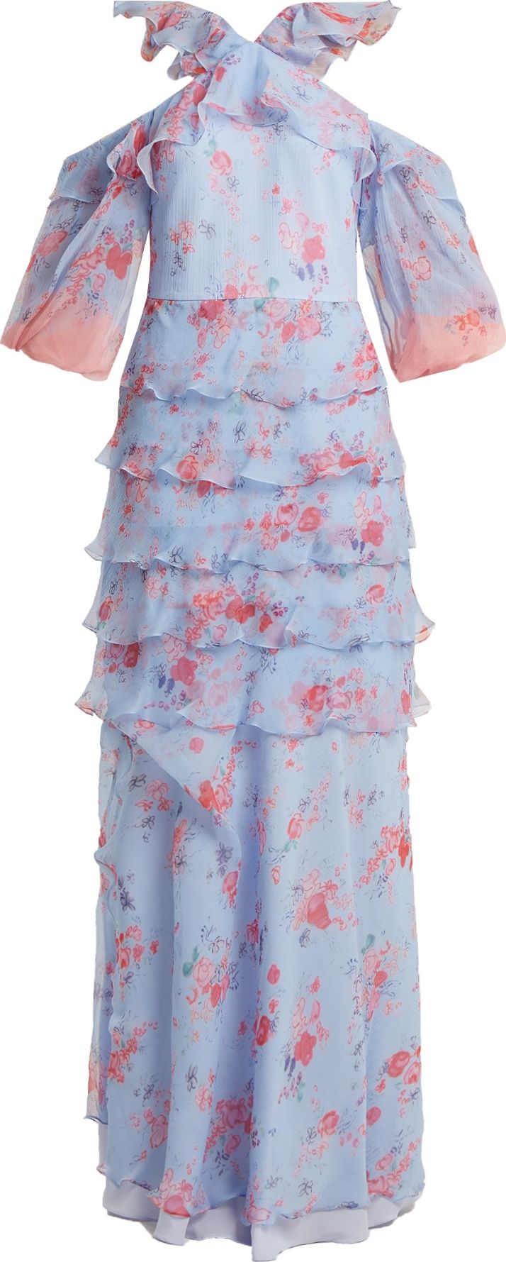 Vilshenko Alisanna ruffle-trimmed silk dress