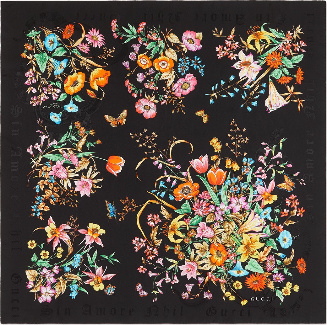 Gucci Sine Bouquet Silk Scarf