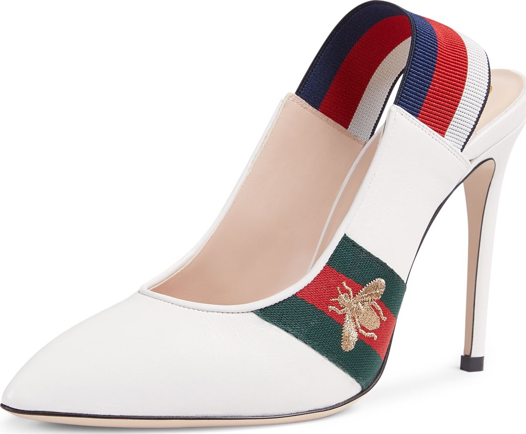 Gucci Sylvie 105mm Leather Slingback Pump Gucci Sylvie 105mm Leather Slingback Pump